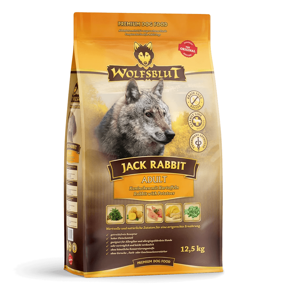 Wolfsblut Jack Rabbit Adult- суха хипоалергенна храна за кучета, без зърно, със заешко и зеленчуци, 12.5 кг - Wolfsblut храна за кучета